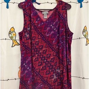 Red and Purple V-neck Tank top - Catherines brand size 1X - 18/20W
